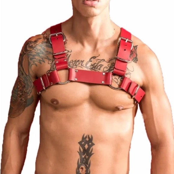 Other - Mens Faux Leather Adjustable Body Harness